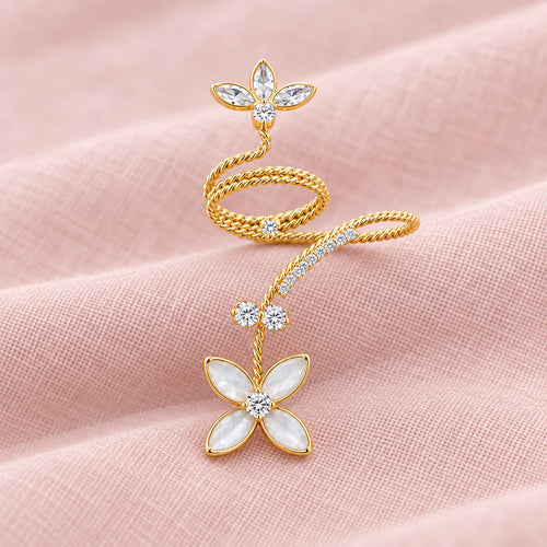 EverBloom Crystal Floral Statement Ring
