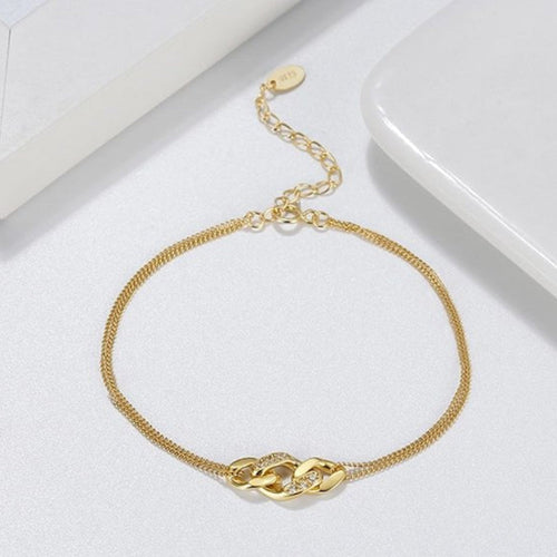 Adjustable Layered Charm Bracelet - Sweetheart Jewel