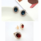 Austrian Crystal Delicate Rose Gold Ear Studs - Sweetheart Jewel