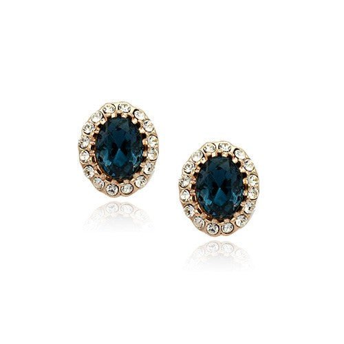 Austrian Crystal Delicate Rose Gold Ear Studs - Sweetheart Jewel