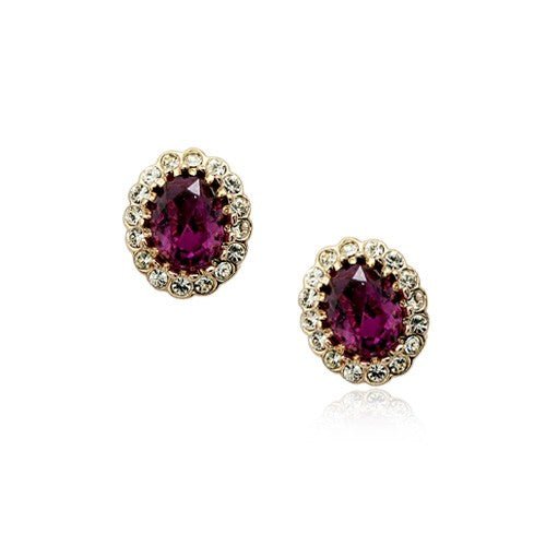 Austrian Crystal Delicate Rose Gold Ear Studs - Sweetheart Jewel