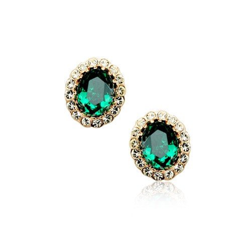 Austrian Crystal Delicate Rose Gold Ear Studs - Sweetheart Jewel