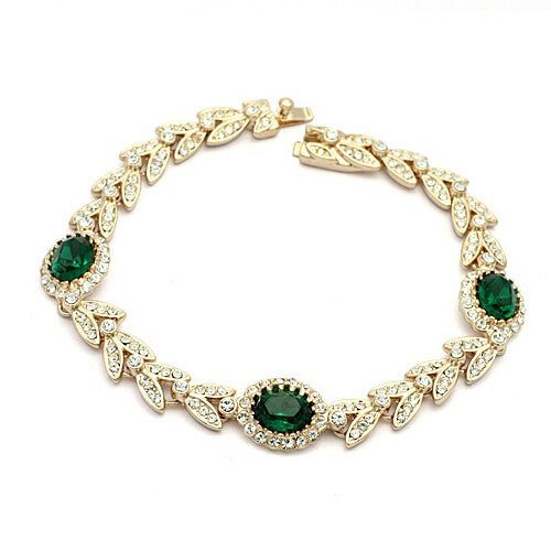 Austrian Crystal Garland Rose Gold Plated Bracelet - Sweetheart Jewel
