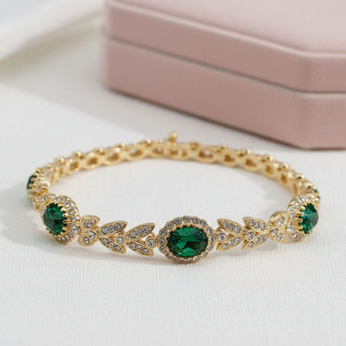 Austrian Crystal Garland Rose Gold Plated Bracelet - Sweetheart Jewel