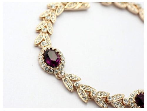 Austrian Crystal Garland Rose Gold Plated Bracelet - Sweetheart Jewel