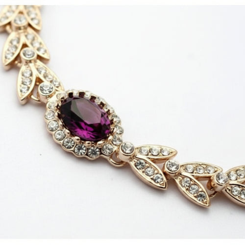 Austrian Crystal Garland Rose Gold Plated Bracelet - Sweetheart Jewel