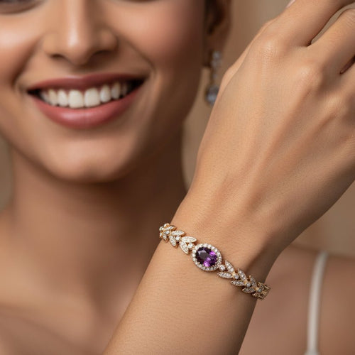 Austrian Crystal Garland Rose Gold Plated Bracelet - Sweetheart Jewel