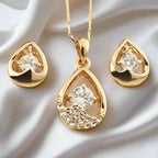 Austrian Rhinestone and Crystal Necklace and Earrings Set - Sweetheart Jewel
