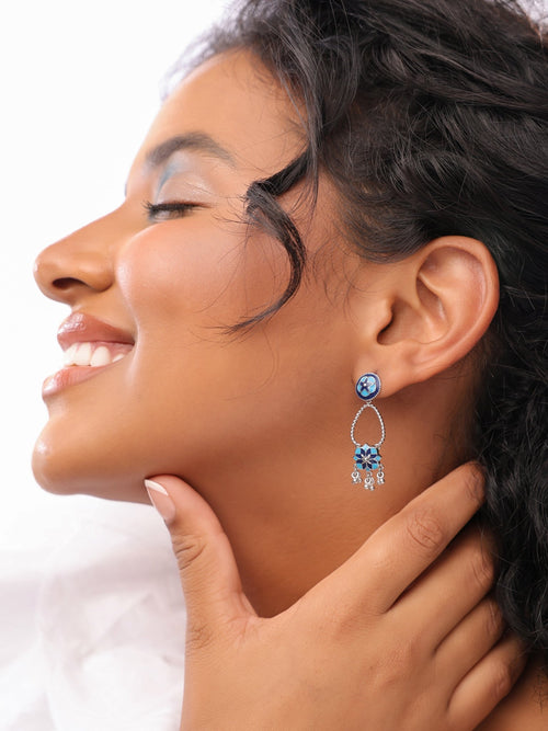 Blooming Mosaic Chandelier Earrings - Sweetheart Jewel