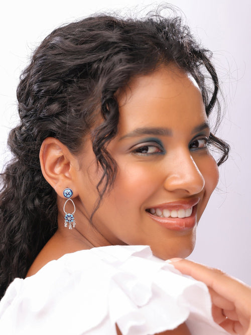 Blooming Mosaic Chandelier Earrings - Sweetheart Jewel