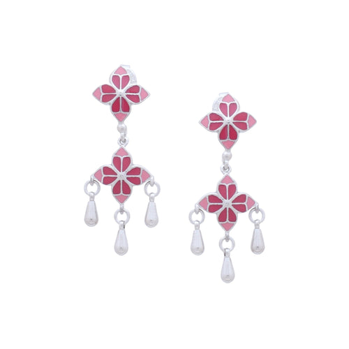 Blush Rosette Drop Earrings - Sweetheart Jewel