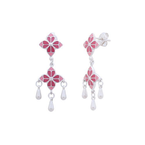 Blush Rosette Drop Earrings - Sweetheart Jewel