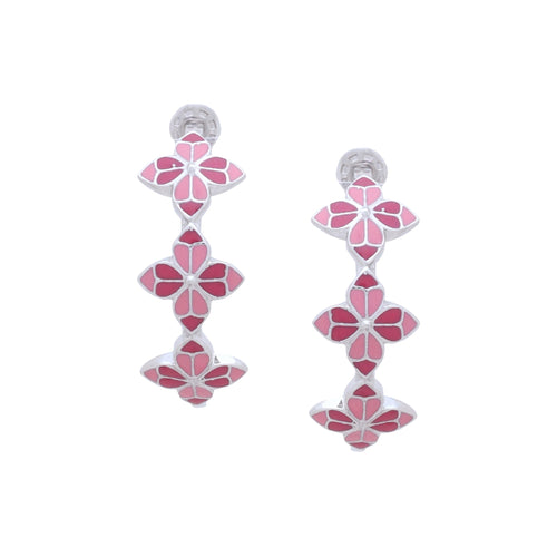 Blush Rosette Hoop Earrings - Sweetheart Jewel