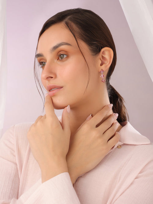 Blush Rosette Hoop Earrings - Sweetheart Jewel