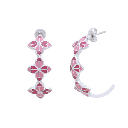 Blush Rosette Hoop Earrings - Sweetheart Jewel