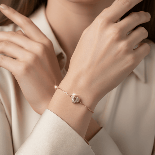 Blushing Heart Promise Bracelet – 925 Sterling Silver - Sweetheart Jewel