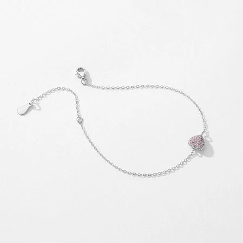 Blushing Heart Promise Bracelet – 925 Sterling Silver - Sweetheart Jewel
