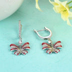 Butterfly Sterling Silver Drop Earrings - Sweetheart Jewel