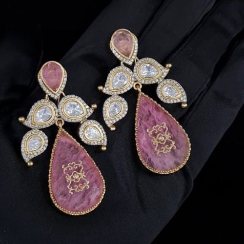 Celebrity Inspired Moissanite Gold Plated Earring - Sweetheart Jewel