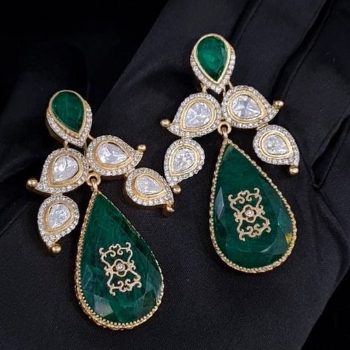 Celebrity Inspired Moissanite Gold Plated Earring - Sweetheart Jewel