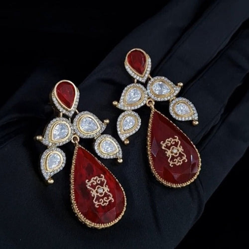 Celebrity Inspired Moissanite Gold Plated Earring - Sweetheart Jewel