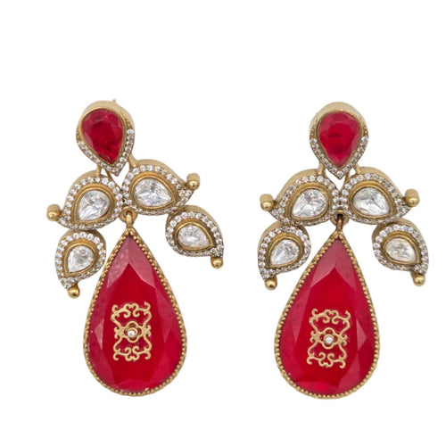 Celebrity Inspired Moissanite Gold Plated Earring - Sweetheart Jewel