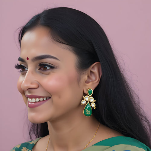 Celebrity Inspired Moissanite Gold Plated Earring - Sweetheart Jewel