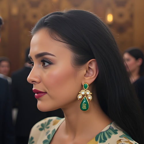 Celebrity Inspired Moissanite Gold Plated Earring - Sweetheart Jewel