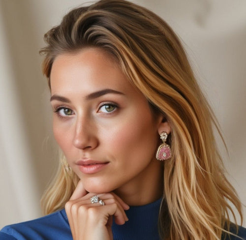 Celebrity Inspired Moissanite Queen Earring - Sweetheart Jewel