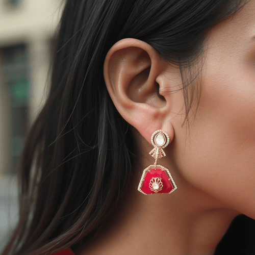 Celebrity Inspired Moissanite Queen Earring - Sweetheart Jewel