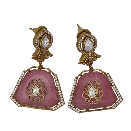 Celebrity Inspired Moissanite Queen Earring - Sweetheart Jewel