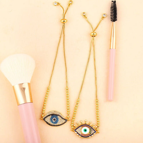 Creative Evil Eyes Design 14K Bracelet - Sweetheart Jewel