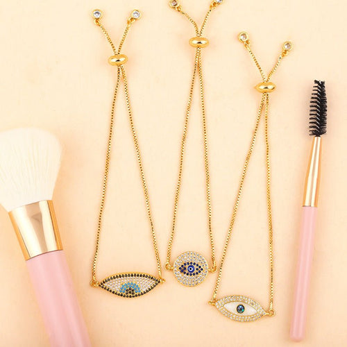 Creative Evil Eyes Design 14K Bracelet - Sweetheart Jewel