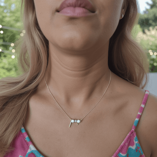 Creativity Love with Pearl Pendant Necklace - Sweetheart Jewel