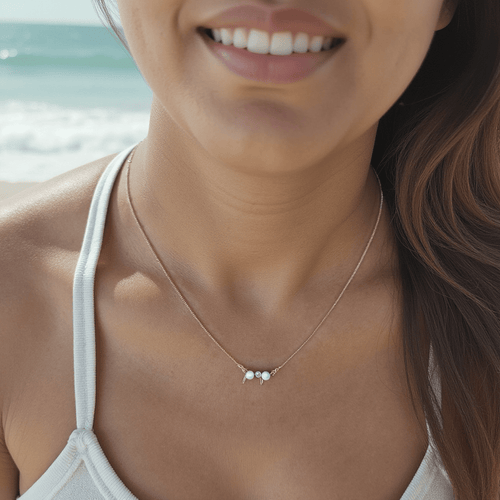 Creativity Love with Pearl Pendant Necklace - Sweetheart Jewel