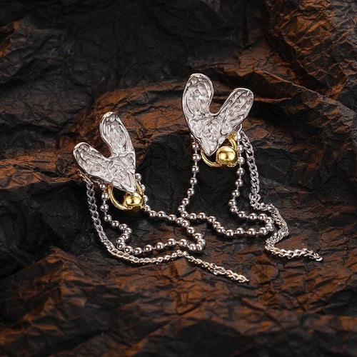 Dazzling Heart Sterling Silver Drop Earrings - Sweetheart Jewel