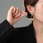 Dazzling Heart Sterling Silver Drop Earrings - Sweetheart Jewel