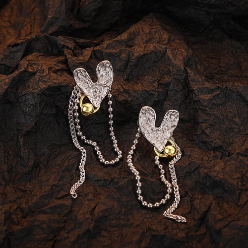 Dazzling Heart Sterling Silver Drop Earrings - Sweetheart Jewel