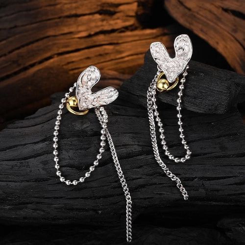 Dazzling Heart Sterling Silver Drop Earrings - Sweetheart Jewel