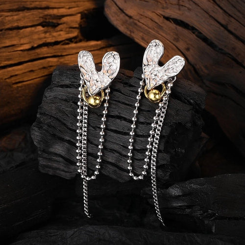 Dazzling Heart Sterling Silver Drop Earrings - Sweetheart Jewel