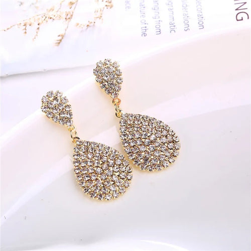 Dew Kiss Rhinestone Drop Earrings - Sweetheart Jewel