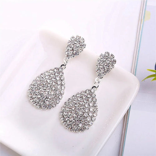 Dew Kiss Rhinestone Drop Earrings - Sweetheart Jewel