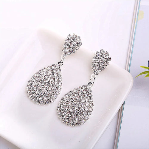 Dew Kiss Rhinestone Drop Earrings - Sweetheart Jewel