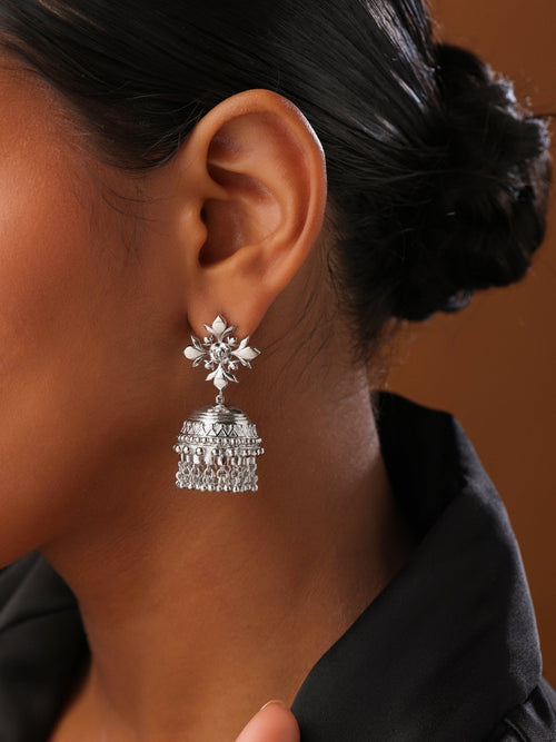 Dreamcatcher Lotus Jhumka Earrings - Sweetheart Jewel