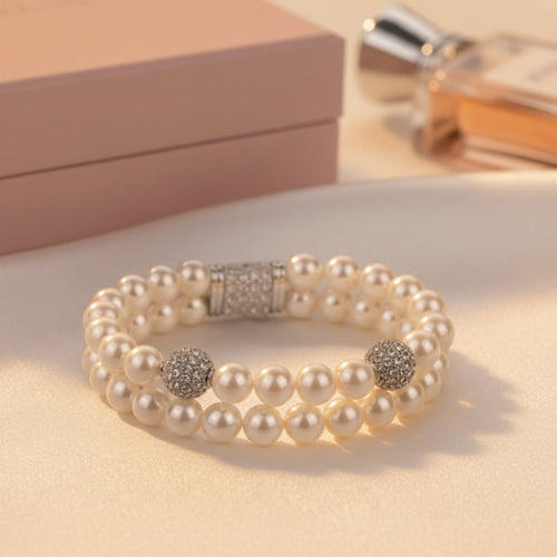 Dual Layer Pearl Bracelet - Sweetheart Jewel