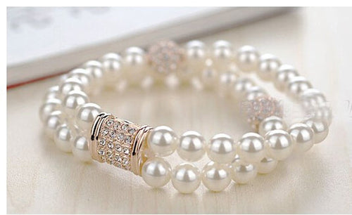 Dual Layer Pearl Bracelet - Sweetheart Jewel