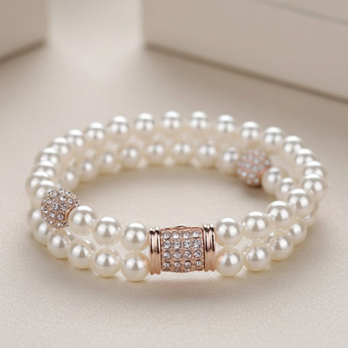Dual Layer Pearl Bracelet - Sweetheart Jewel