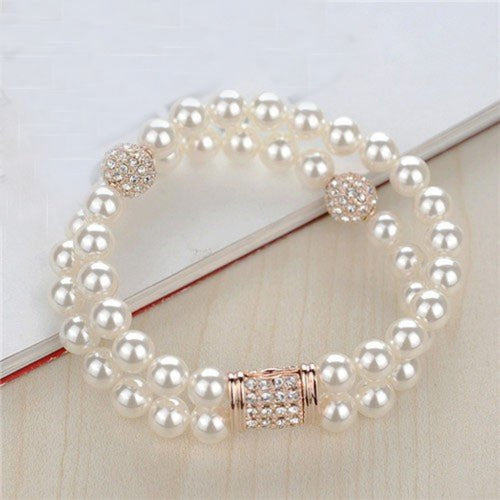 Dual Layer Pearl Bracelet - Sweetheart Jewel