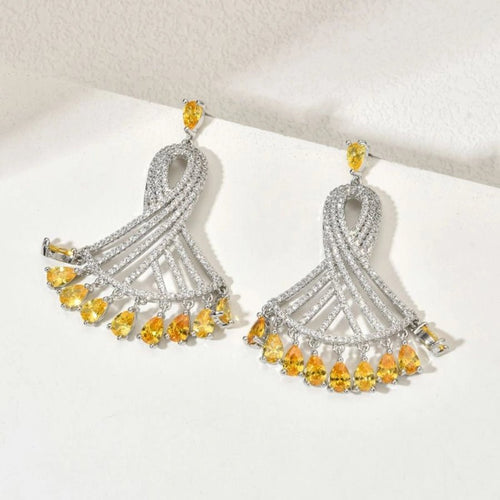 Elegant Glam Flower Drop Earring - Sweetheart Jewel