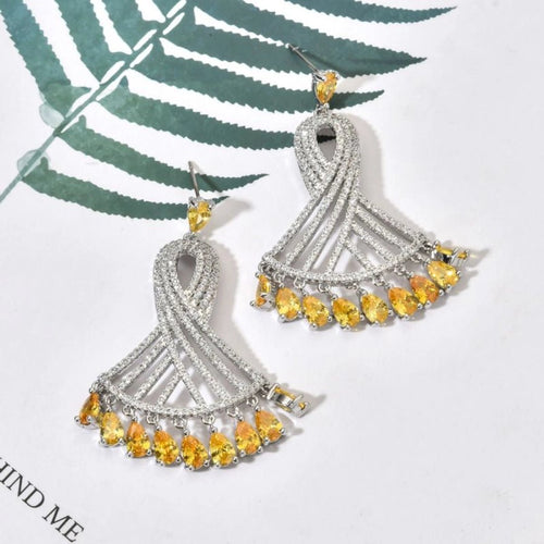 Elegant Glam Flower Drop Earring - Sweetheart Jewel